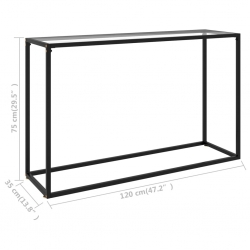 Stolik konsolowy, przezroczysty, 120x35x75 cm, szkło hartowane