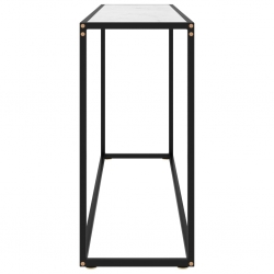 Stolik konsolowy, biały, 120x35x75 cm, szkło hartowane