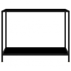 Stolik konsolowy, czarny, 100x35x75 cm, szkło hartowane