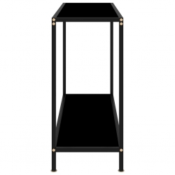 Stolik konsolowy, czarny, 100x35x75 cm, szkło hartowane