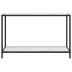 Stolik konsolowy, biały, 120x35x75 cm, szkło hartowane