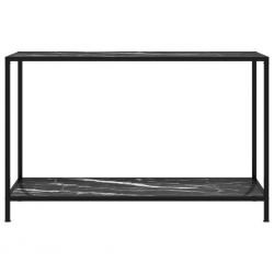Stolik konsolowy, czarny, 120x35x75 cm, szkło hartowane