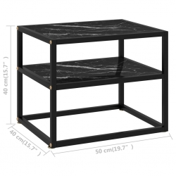 Stolik konsolowy, czarny, 50x40x40 cm, szkło hartowane