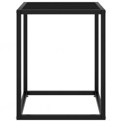 Stolik kawowy, szkło w kolorze czarnym, 40x40x50 cm