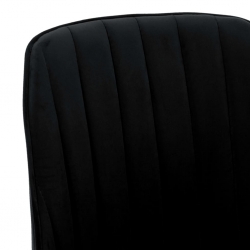 Krzesła stołowe, 2 szt., czarne, aksamitne