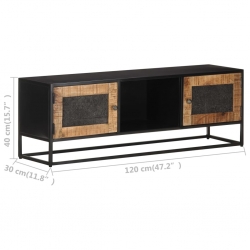 Szafka pod TV, 120x30x40 cm, surowe drewno mango