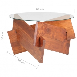 Stolik kawowy, 60 cm, lite drewno akacjowe