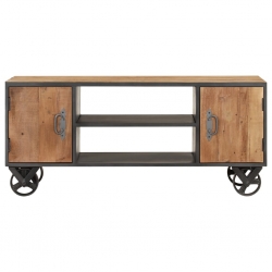 Szafka pod TV, 110 x 30 x 49 cm, lite drewno z odzysku