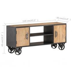 Szafka pod TV, 110 x 30 x 49 cm, lite drewno z odzysku