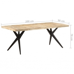 Stół jadalniany, 200x90x76 cm, surowe drewno mango