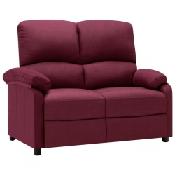 2-osobowa sofa rozkładana, fioletowa, tapicerowana tkaniną