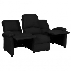 3-osobowa sofa rozkładana, czarna, tapicerowana tkaniną