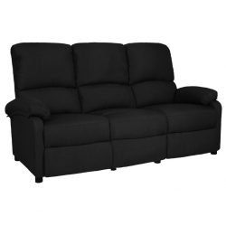 3-osobowa sofa rozkładana, czarna, tapicerowana tkaniną