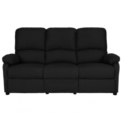 3-osobowa sofa rozkładana, czarna, tapicerowana tkaniną