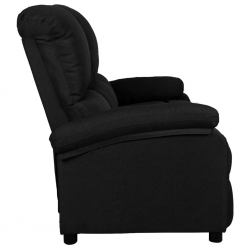 3-osobowa sofa rozkładana, czarna, tapicerowana tkaniną