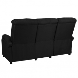 3-osobowa sofa rozkładana, czarna, tapicerowana tkaniną