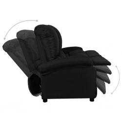 3-osobowa sofa rozkładana, czarna, tapicerowana tkaniną