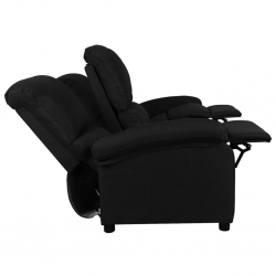 3-osobowa sofa rozkładana, czarna, tapicerowana tkaniną