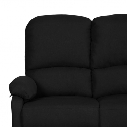 3-osobowa sofa rozkładana, czarna, tapicerowana tkaniną
