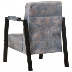 Fotel z prawdziwej, koziej skóry, 60x80x87 cm, szary