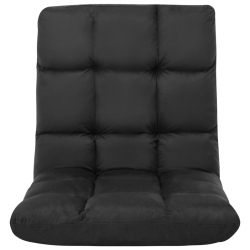 Składane krzesło podłogowe, czarne, mikrofibra