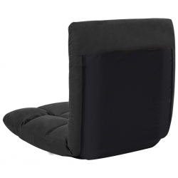 Składane krzesło podłogowe, czarne, mikrofibra