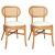 Krzesła stołowe, 2 szt., jasnobrązowe, lniane poduszki