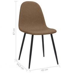Krzesła stołowe, 4 szt., 45x54,5x87 cm, ciemnobrązowe, ekoskóra