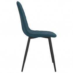 Krzesła stołowe, 2 szt., niebieskie, obite aksamitem