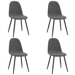 Krzesła stołowe, 4 szt., ciemnoszare, obite aksamitem
