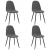 Krzesła stołowe, 4 szt., ciemnoszare, obite aksamitem