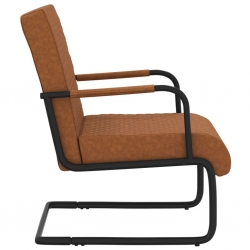Krzesło wspornikowe, matowy brąz, sztuczna skóra