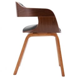 Krzesło stołowe, ciemnoszare, gięte drewno i tkanina