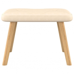 Fotel z podnóżkiem, kremowy, obity tkaniną