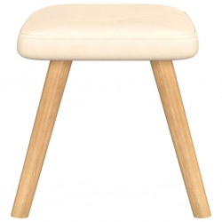 Fotel z podnóżkiem, kremowy, obity tkaniną