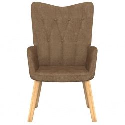 Fotel z podnóżkiem, taupe, obity tkaniną