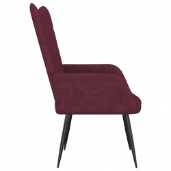 Fotel z podnóżkiem, fioletowy, obity tkaniną