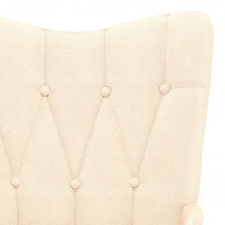 Fotel bujany, kremowy, tapicerowany tkaniną
