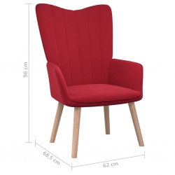 Fotel, winna czerwień, obity aksamitem