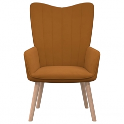 Fotel, brązowy, obity aksamitem