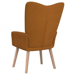 Fotel, brązowy, obity aksamitem