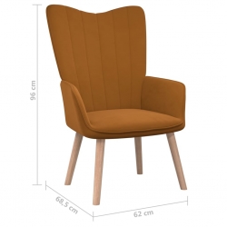 Fotel, brązowy, obity aksamitem