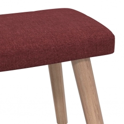 Fotel z podnóżkiem, winna czerwień, obity tkaniną