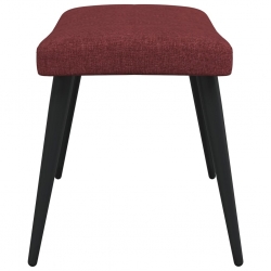 Fotel z podnóżkiem, winna czerwień, obity tkaniną