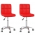 Obrotowe krzesła stołowe, 2 szt., czerwone, sztuczna skóra