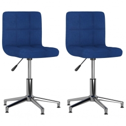 Obrotowe krzesła stołowe, 2 szt., niebieskie, obite tkaniną