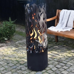Esschert Design Koksownik Flames, stal węglowa, czarny, FF408