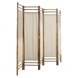 5-panelowy składany parawan z bambusowa i płótna, 200 cm