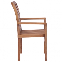 Sztaplowane krzesła do jadalni, 4 szt., lite drewno tekowe
