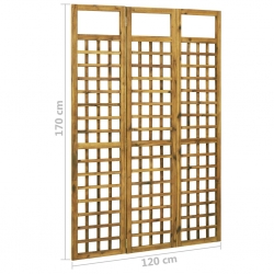 3-panelowy parawan pokojowy/trejaż, drewno akacjowe, 120x170 cm